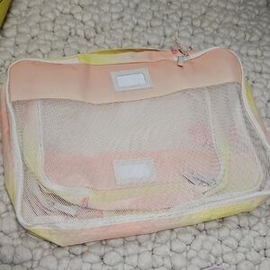 Calpak Peach and Yellow Travel Packing Cubes